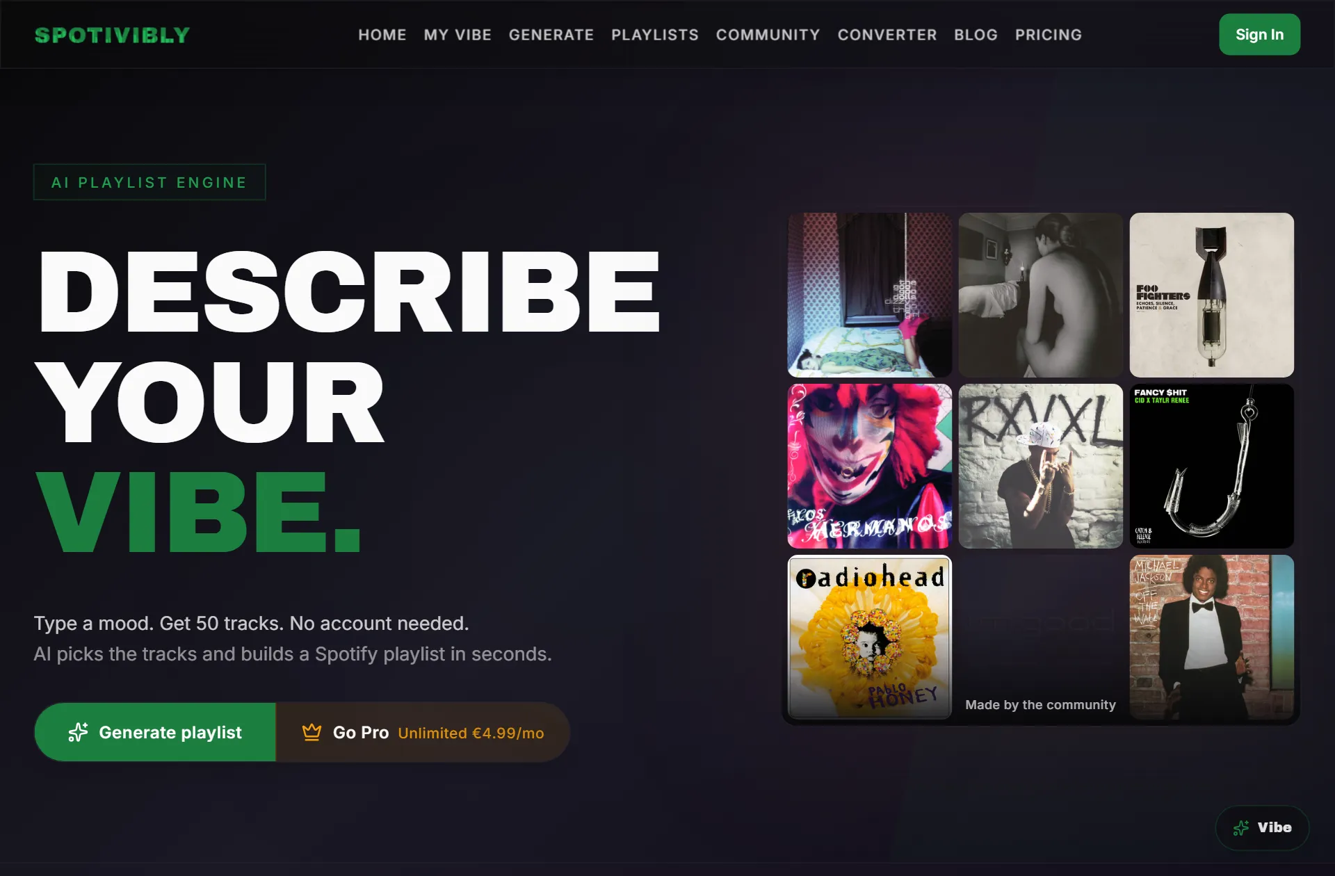 Pagina principală spotivibly.com